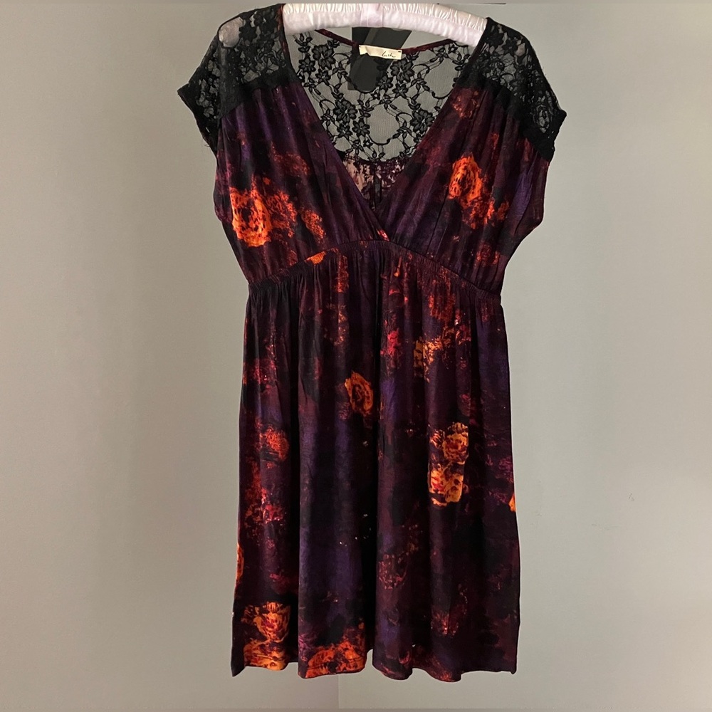 Baby Doll Mini Dress with Black Lace Back